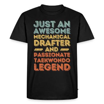 Dessinateur technique Taekwondo rétro - T-shirt Premium bio Homme - noir - Devant - Nico (187cm)
