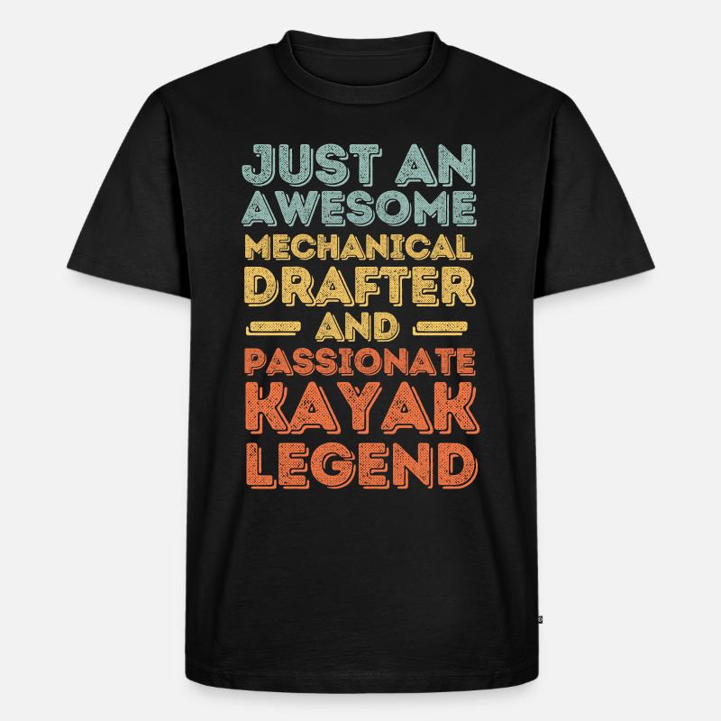 Technischer-Zeichner Kayak retro - Männer Premium Bio T-Shirt - Schwarz