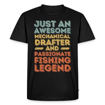 Technique traiteur pêche rétro - T-shirt Premium bio Homme - noir - Devant - Nico (187cm)