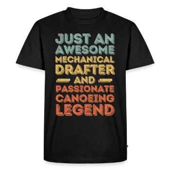 Technical draughtsman canoe retro - Men's Premium Organic T-Shirt - black - Front - Nico (187cm)