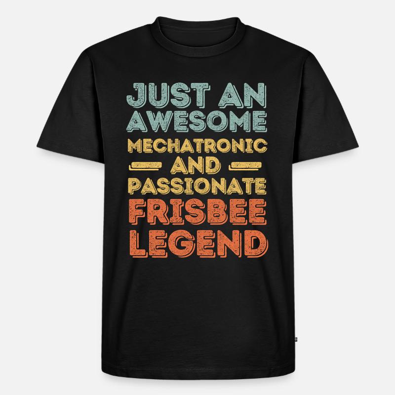 Mechatroniker Frisbee retro - Männer Premium Bio T-Shirt - Schwarz