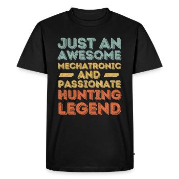 Mechatronics engineers hunt retro - Men's Premium Organic T-Shirt - black - Front - Nico (187cm)