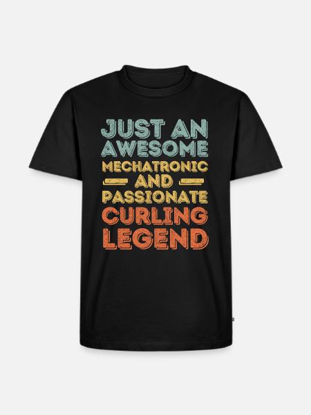 Mechatronics Curling retro - Men's Premium Organic T-Shirt - black