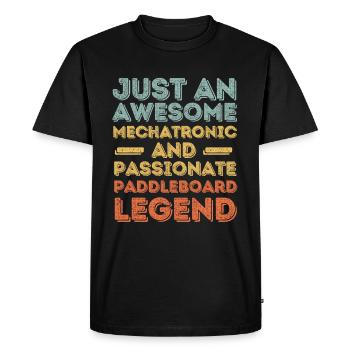 Mechatronics Paddleboard retro - Men's Premium Organic T-Shirt - black - Front - Nico (187cm)