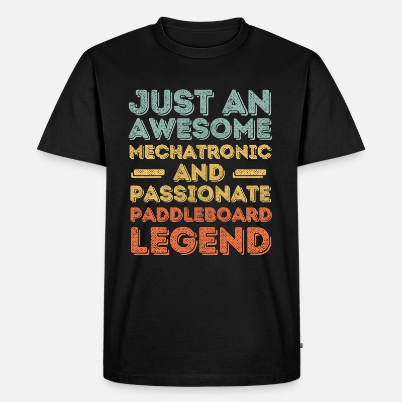 Mechatroniker Paddleboard retro - Männer Premium Bio T-Shirt - Schwarz