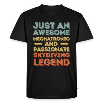 Mechatronics Engineer Skydiving retro - Men's Premium Organic T-Shirt - black - Front - Nico (187cm)