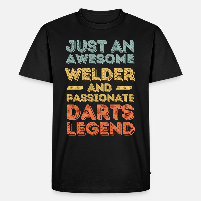 Schweißer Darts retro - Männer Premium Bio T-Shirt - Schwarz