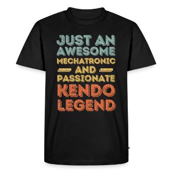 Mechatronics Engineer Kendo retro - Men's Premium Organic T-Shirt - black - Front - Nico (187cm)
