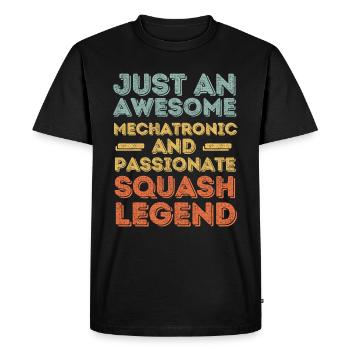 Mécatronique Squash rétro - T-shirt Premium bio Homme - noir - Devant - Nico (187cm)