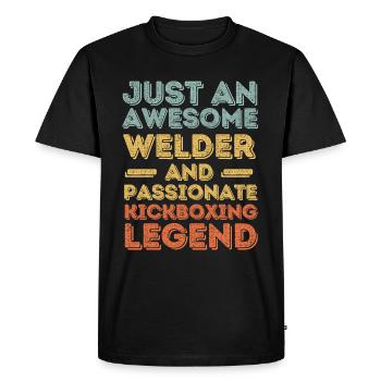 Welder Kickboxing retro - Men's Premium Organic T-Shirt - black - Front - Nico (187cm)