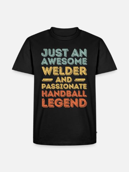 Welder Handball retro - Men's Premium Organic T-Shirt - black