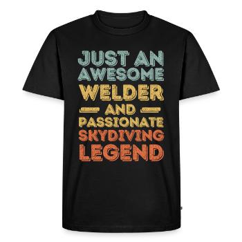 Welder skydiving retro - Men's Premium Organic T-Shirt - black - Front - Nico (187cm)