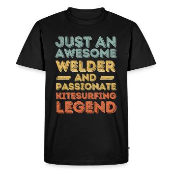 Soudeur Kitesurf rétro - T-shirt Premium bio Homme - noir - Devant - Nico (187cm)