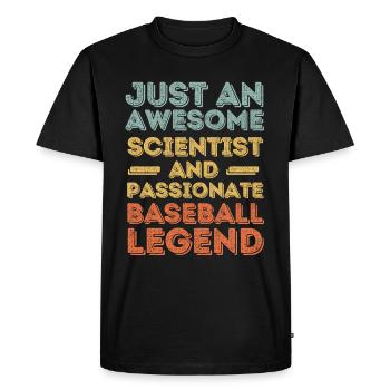Scientist baseball retro - Men's Premium Organic T-Shirt - black - Front - Nico (187cm)