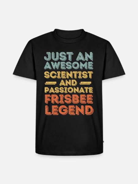 Scientist Frisbee retro - Men's Premium Organic T-Shirt - black