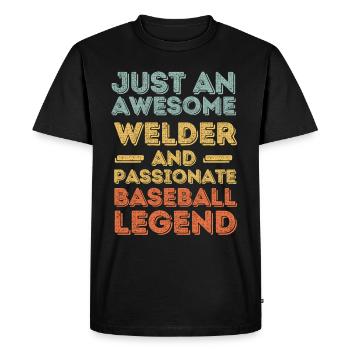 Welder baseball retro - Men's Premium Organic T-Shirt - black - Front - Nico (187cm)
