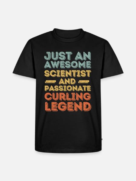 Scientist Curling retro - Men's Premium Organic T-Shirt - black