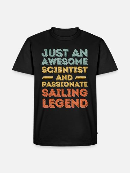 Scientist sailing retro - Men's Premium Organic T-Shirt - black