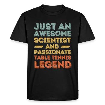 Scientifique Tennis de table rétro - T-shirt Premium bio Homme - noir - Devant - Nico (187cm)