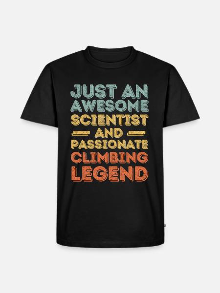 Wissenschaftler Klettern retro - Männer Premium Bio T-Shirt - Schwarz