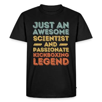 Scientist Kickboxing retro - Men's Premium Organic T-Shirt - black - Front - Nico (187cm)