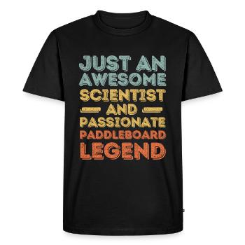 Scientist Paddleboard retro - Men's Premium Organic T-Shirt - black - Front - Nico (187cm)