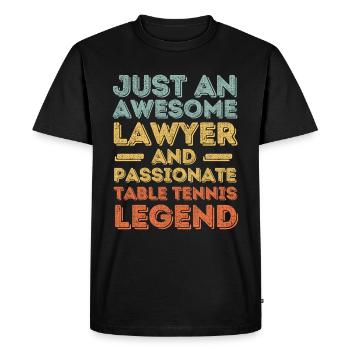 Avocat tennis de table rétro - T-shirt Premium bio Homme - noir - Devant - Nico (187cm)