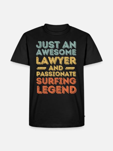Avocat surfant rétro - T-shirt Premium bio Homme - noir