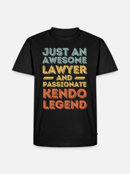 Lawyer Kendo retro - Men's Premium Organic T-Shirt - black