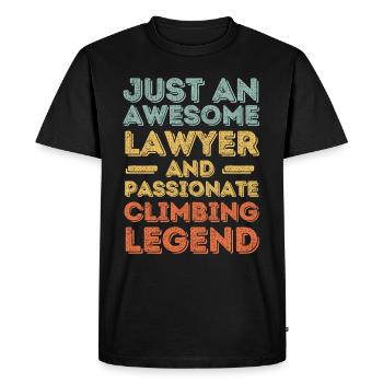 Lawyer climbing retro - Men's Premium Organic T-Shirt - black - Front - Nico (187cm)