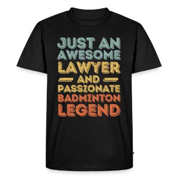 Avocat Badminton rétro - T-shirt Premium bio Homme - noir - Devant - Nico (187cm)