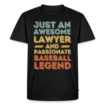 Lawyer Baseball retro - Men's Premium Organic T-Shirt - black - Front - Nico (187cm)