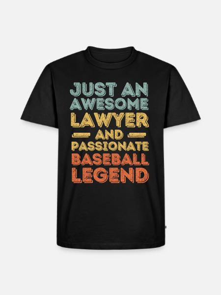 Lawyer Baseball retro - Men's Premium Organic T-Shirt - black