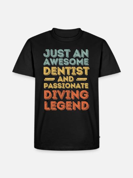 Dentiste plongée rétro - T-shirt Premium bio Homme - noir