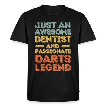 Dentiste Darts rétro - T-shirt Premium bio Homme - noir - Devant - Nico (187cm)