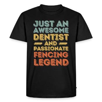 Dentist fencing retro - Men's Premium Organic T-Shirt - black - Front - Nico (187cm)