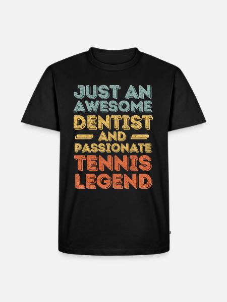 Dentist tennis retro - Men's Premium Organic T-Shirt - black
