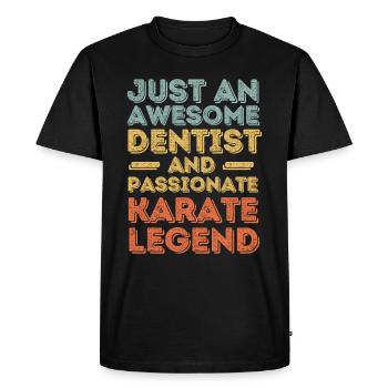 Dentist Karate retro - Men's Premium Organic T-Shirt - black - Front - Nico (187cm)