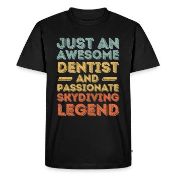 Dentist skydiving retro - Men's Premium Organic T-Shirt - black - Front - Nico (187cm)