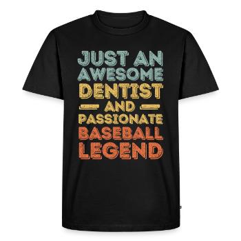 Dentist Baseball retro - Men's Premium Organic T-Shirt - black - Front - Nico (187cm)