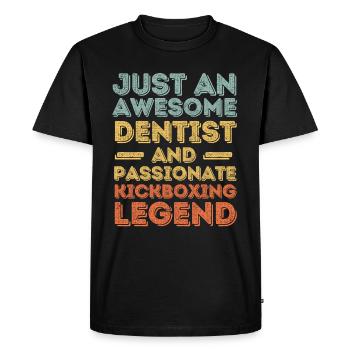 Dentist Kickboxing retro - Men's Premium Organic T-Shirt - black - Front - Nico (187cm)