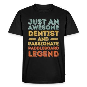 Dentist Paddleboard retro - Men's Premium Organic T-Shirt - black - Front - Nico (187cm)