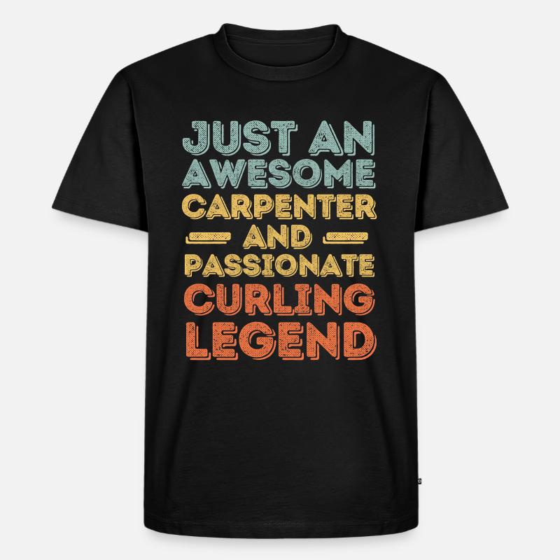 Zimmermann Curling retro - Männer Premium Bio T-Shirt - Schwarz