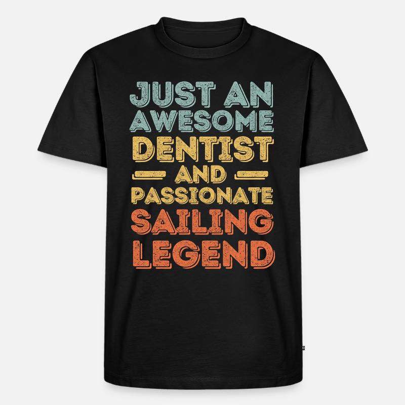 Zahnarzt Segeln retro - Männer Premium Bio T-Shirt - Schwarz