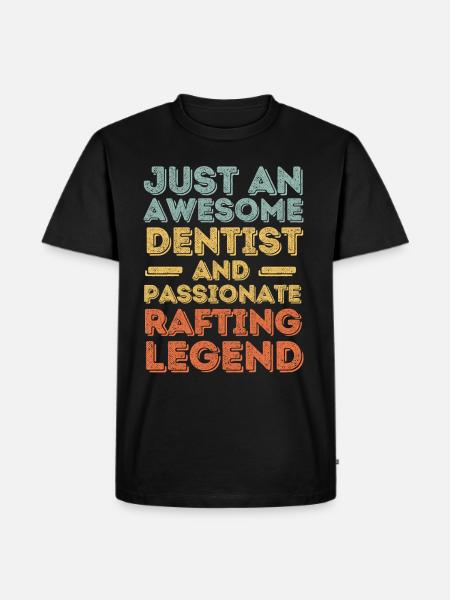 Dentist rafting retro - Men's Premium Organic T-Shirt - black
