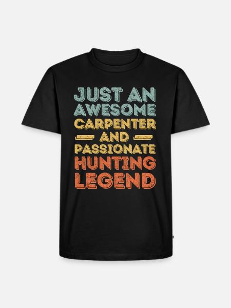 Charpentier chasse rétro - T-shirt Premium bio Homme - noir