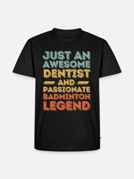 Dentiste Badminton rétro - T-shirt Premium bio Homme - noir