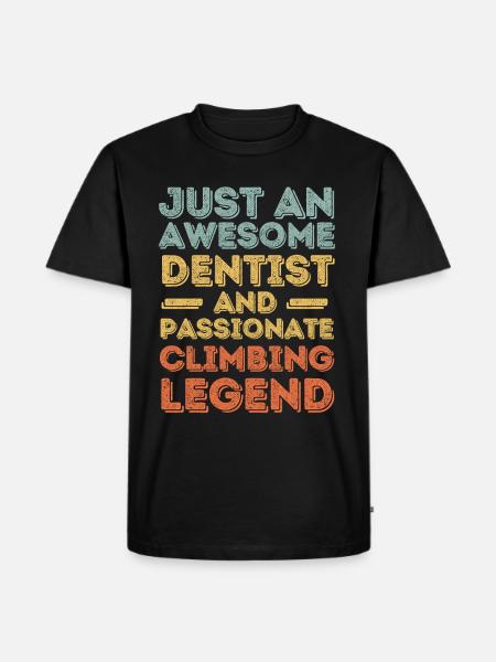Dentist climbing retro - Men's Premium Organic T-Shirt - black