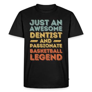 Zahnarzt Basketball retro - Männer Premium Bio T-Shirt - Schwarz - Vorne - Nico (187cm)