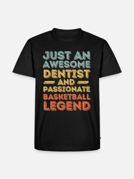 Dentist Basketball retro - Men's Premium Organic T-Shirt - black